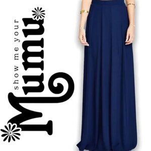 Show Me Your Mumu LIKE NEW Princess Ariel Skirt high waisted navy chiffon size S